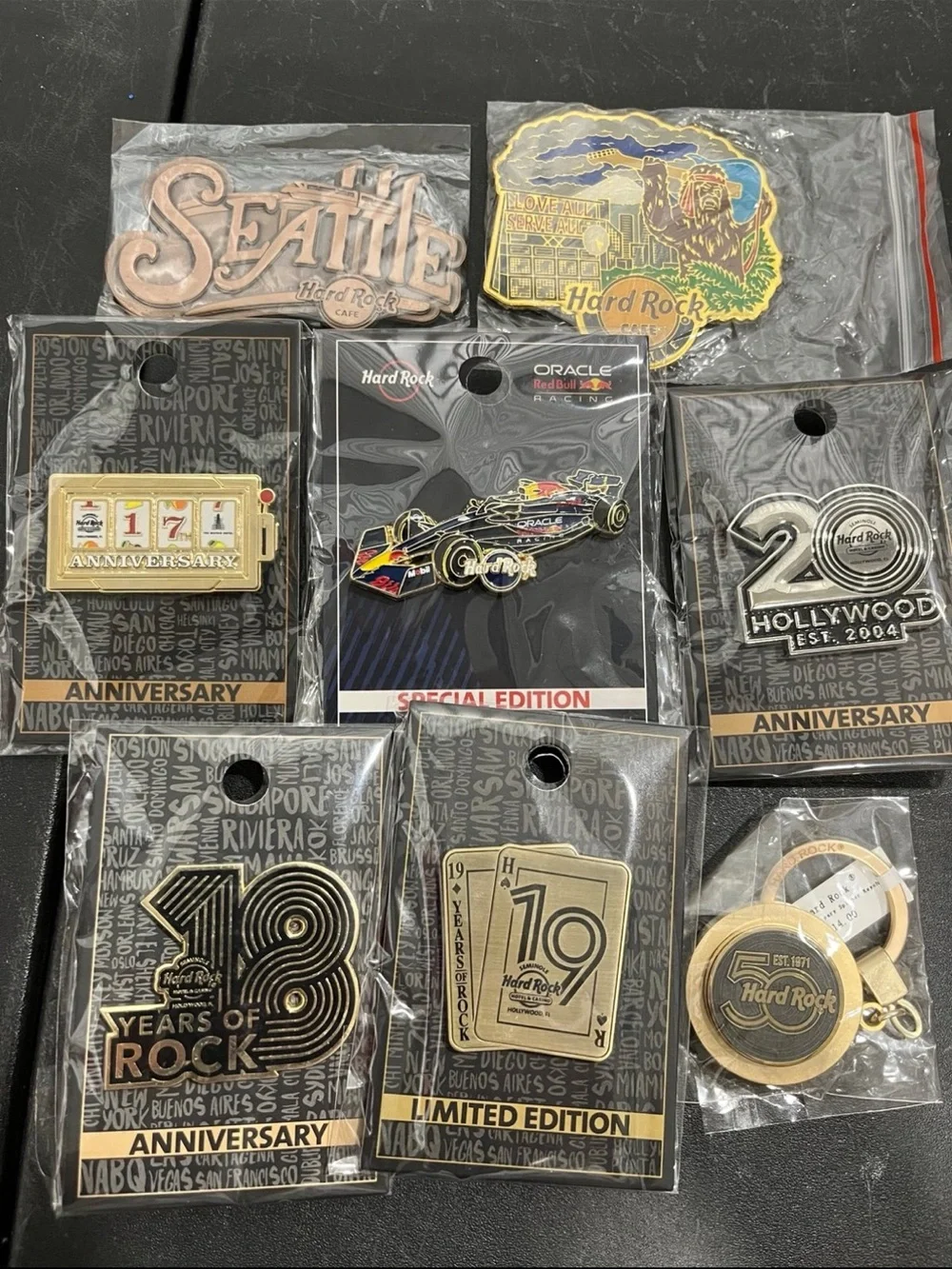 Hard Rock Cafe Pin Magnet Keychain Bundle of 8 New
